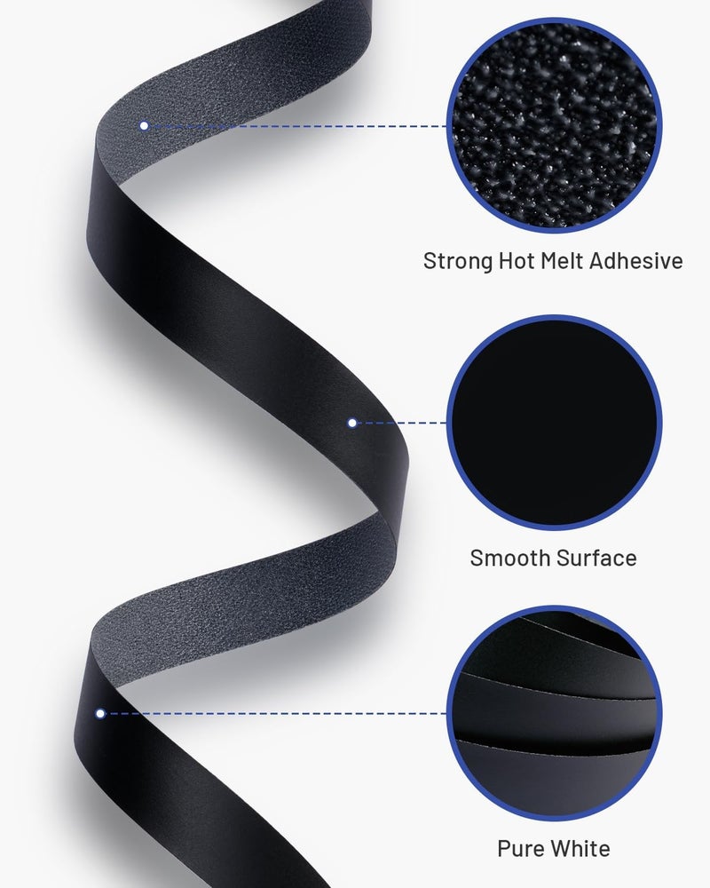 FAKILO Melamine Edge Banding Black 3/4 inch x 10 ft Veneer Edging Easy Application Iron on Edge Banding Tape for Cabinet Plywood Repairs Furniture Restoration - Image 4